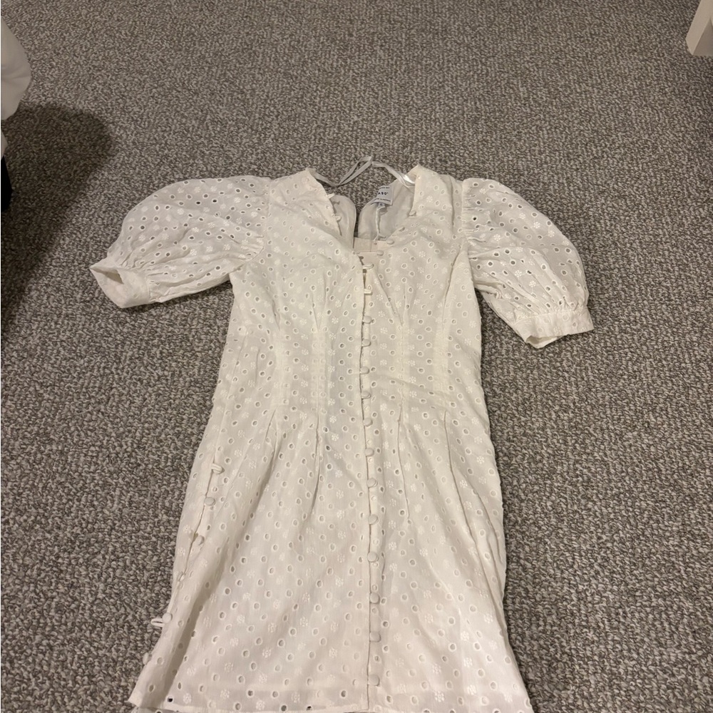 Sabo Skirt White Eyelet Mini Dress